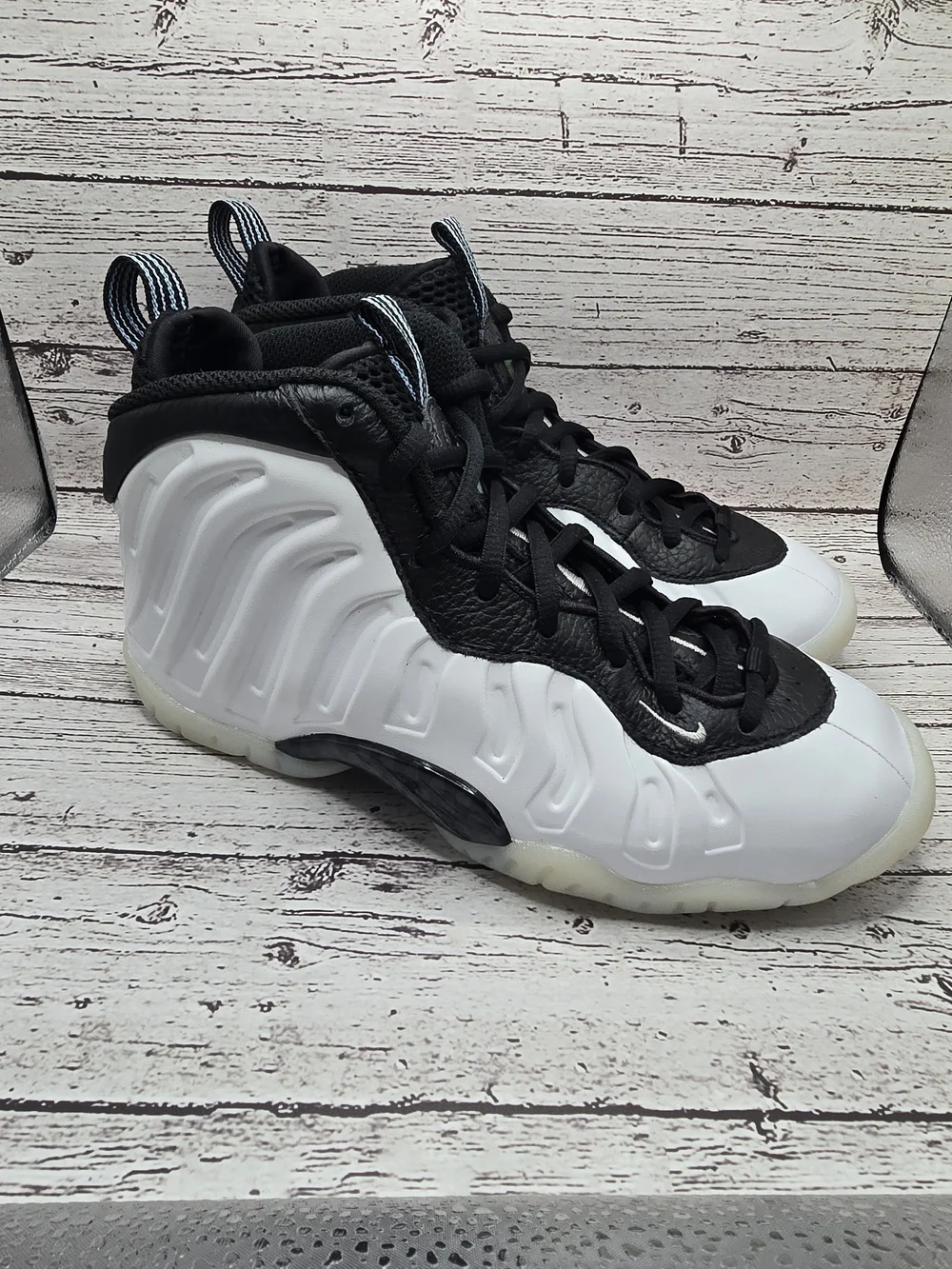 Nike Kids Black and White Foamposite-Style Sneakers